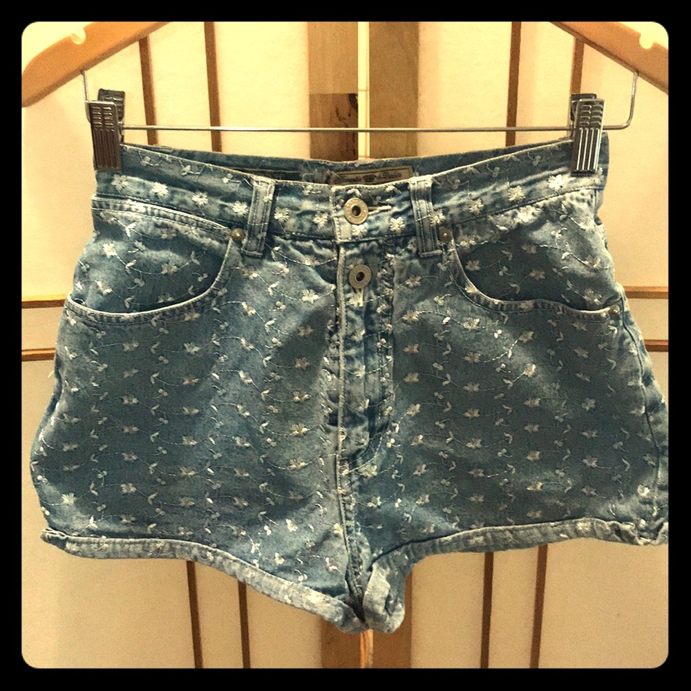 High waisted jean shorts
